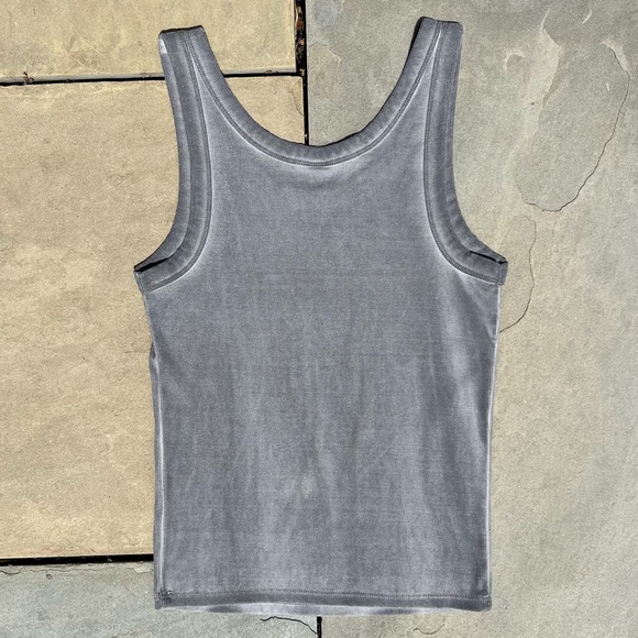 SOLD - Overdyed Black Grey Tank Top - Picture 2 of 4